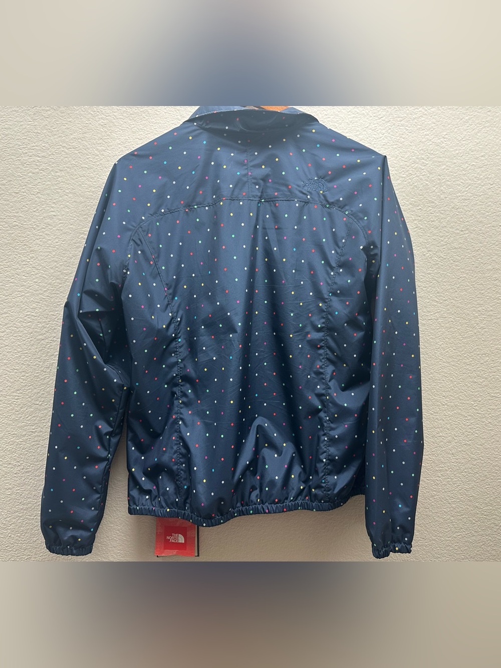 The North Face Navy Rain Jacket with Multicolor Polka Dots - Women’s - Picture 7 of 10